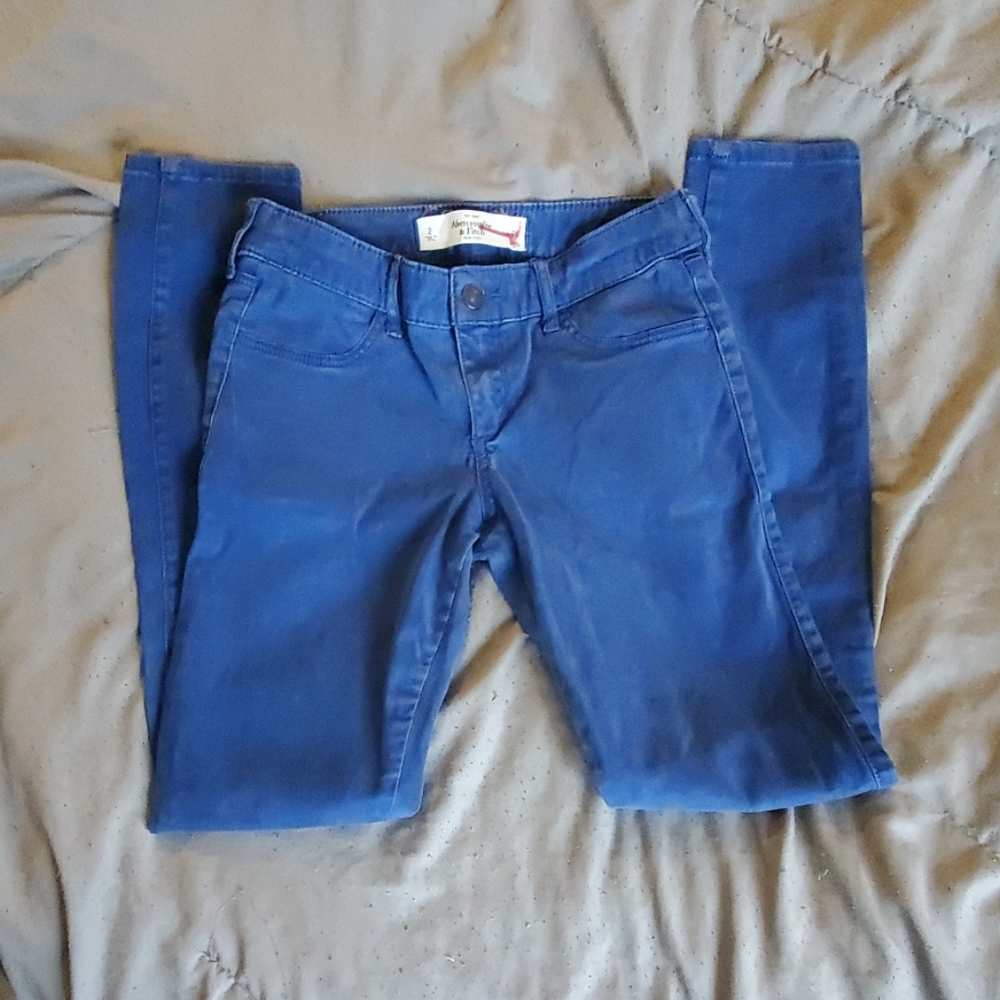 Abercrombie & Fitch Womens Blue Pants Sz:2 - Picture 4 of 9